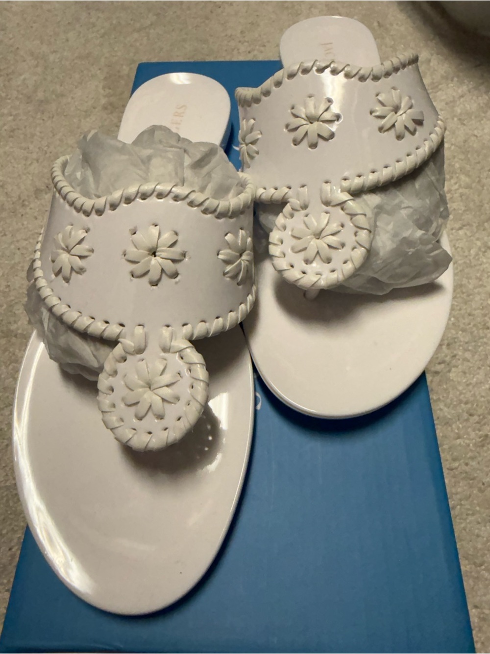 Jack Rogers White Thong Sandals